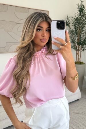 Bloom Top Satin Pink